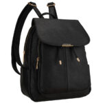Städtischer kleiner Damen-Rucksack schwarz aus Öko-Leder - Peterson