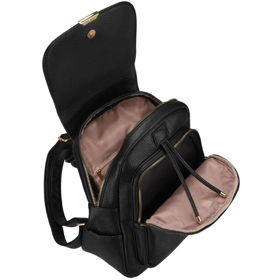 Städtischer kleiner Damen-Rucksack schwarz aus Öko-Leder - Peterson – Bild 9