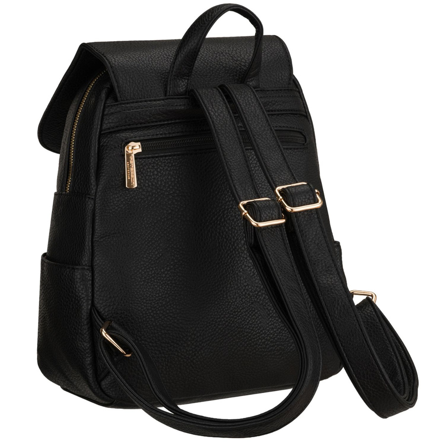 Städtischer kleiner Damen-Rucksack schwarz aus Öko-Leder - Peterson – Bild 4