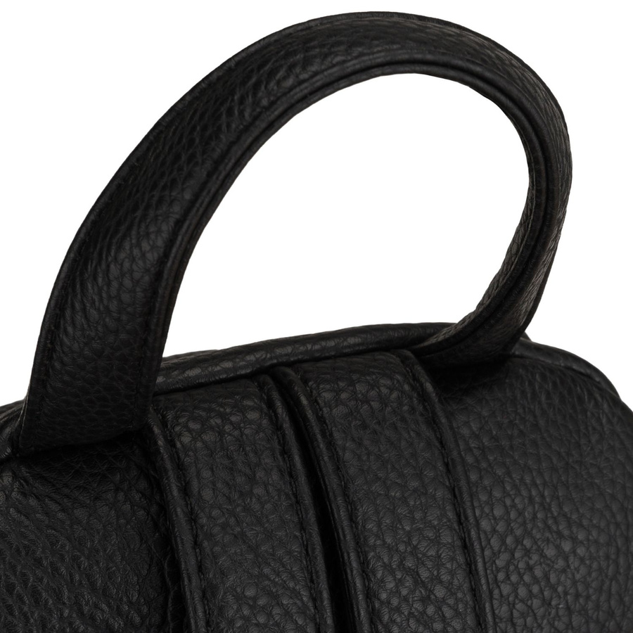 Kleiner schwarzer Damen-Rucksack aus Öko-Leder städtisch modisch mit Klappe - Peterson – Bild 5