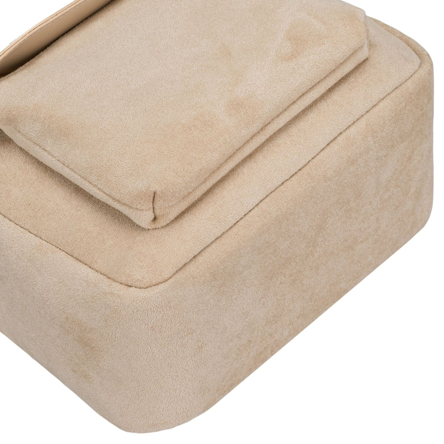 Kleine Damen-Umhängetasche Schultertasche aus Öko-Leder modisch beige mit Reißverschluss - Peterson – Bild 5