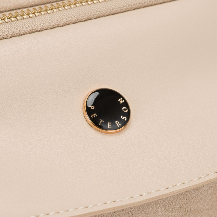Kleine Damen-Umhängetasche Schultertasche aus Öko-Leder modisch beige mit Reißverschluss - Peterson – Bild 8