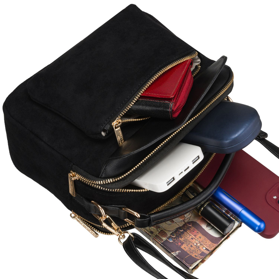 Schwarze kleine Damen-Tasche Umhängetasche mit Reißverschluss städtische Crossbody-Tasche - Peterson – Bild 13