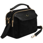 Schwarze kleine Damen-Tasche Umhängetasche mit Reißverschluss städtische Crossbody-Tasche - Peterson