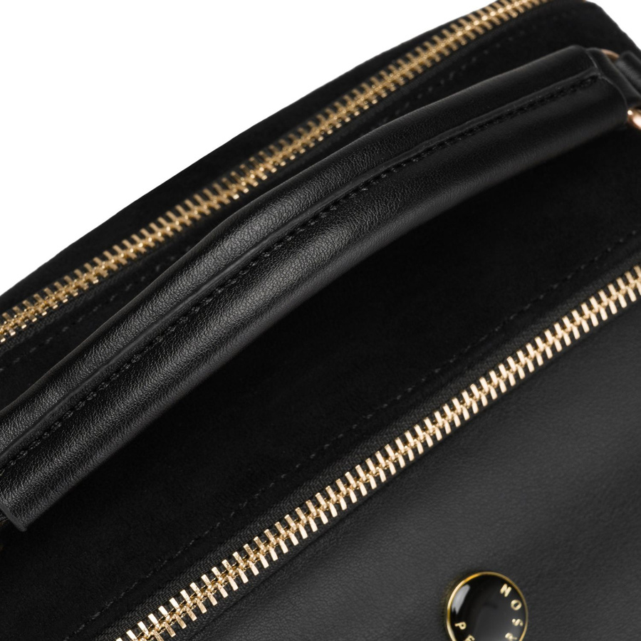 Schwarze kleine Damen-Tasche Umhängetasche mit Reißverschluss städtische Crossbody-Tasche - Peterson – Bild 7