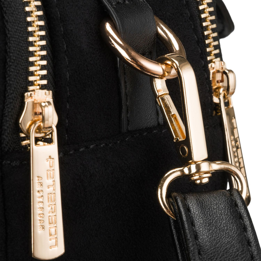 Schwarze kleine Damen-Tasche Umhängetasche mit Reißverschluss städtische Crossbody-Tasche - Peterson – Bild 8
