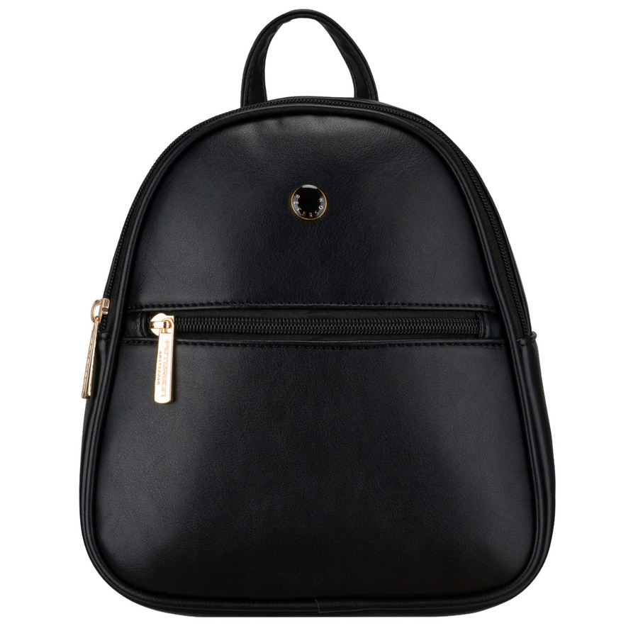 Kleiner Damen-Rucksack Mini-Rucksack städtisch mit Reißverschluss schwarz aus Öko-Leder - Peterson – Bild 3
