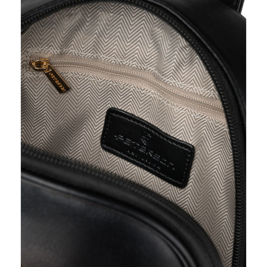 Kleiner Damen-Rucksack Mini-Rucksack städtisch mit Reißverschluss schwarz aus Öko-Leder - Peterson – Bild 10