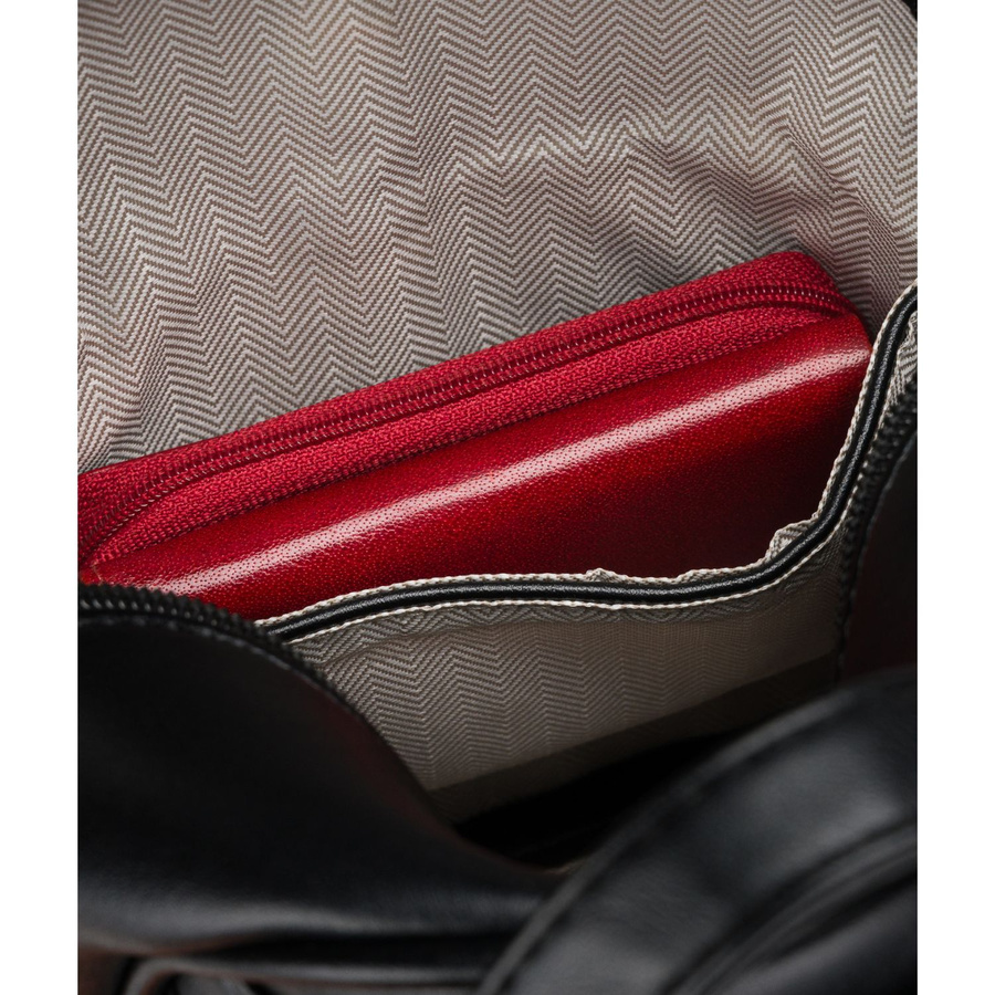 Kleiner Damen-Rucksack Mini-Rucksack städtisch mit Reißverschluss schwarz aus Öko-Leder - Peterson – Bild 11