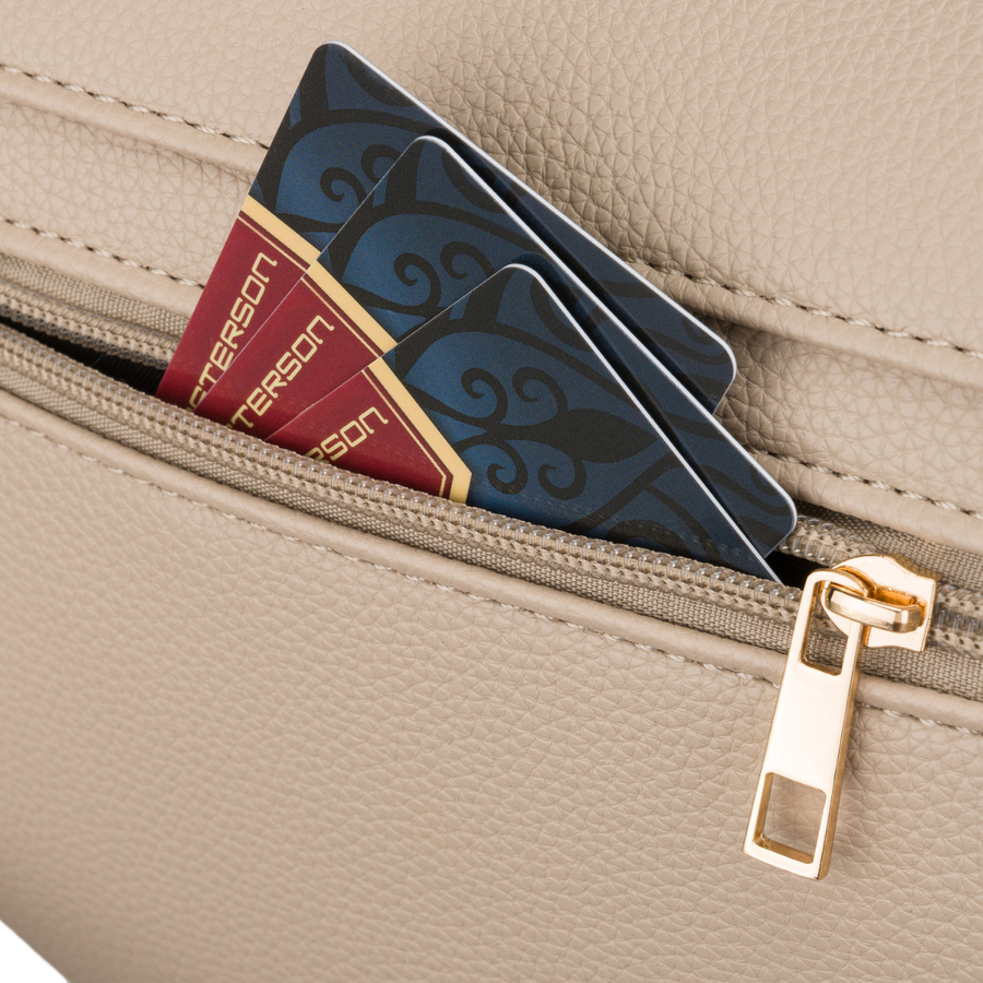 Damen-Schultertasche kleine städtische Umhängetasche beige Peterson – Bild 9