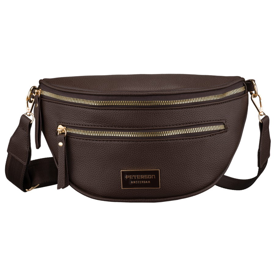 Braune Damen-Geldbörse Umhängetasche Öko-Leder kleine Bauchtasche Umhängetasche - Peterson – Bild 2