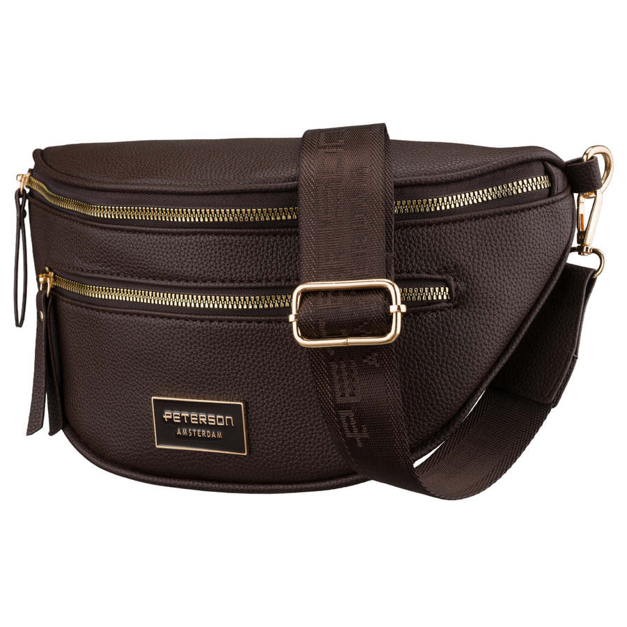 Braune Damen-Geldbörse Umhängetasche Öko-Leder kleine Bauchtasche Umhängetasche - Peterson – Bild 3