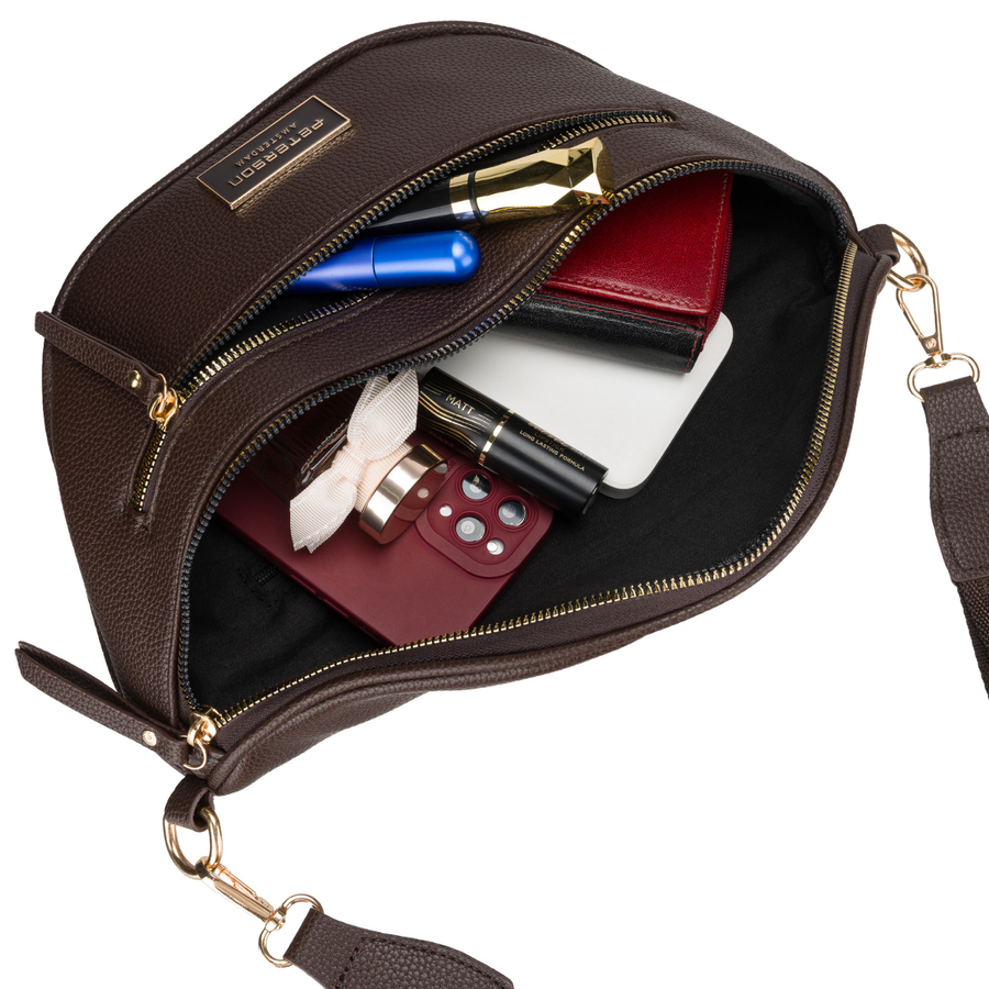 Braune Damen-Geldbörse Umhängetasche Öko-Leder kleine Bauchtasche Umhängetasche - Peterson – Bild 11