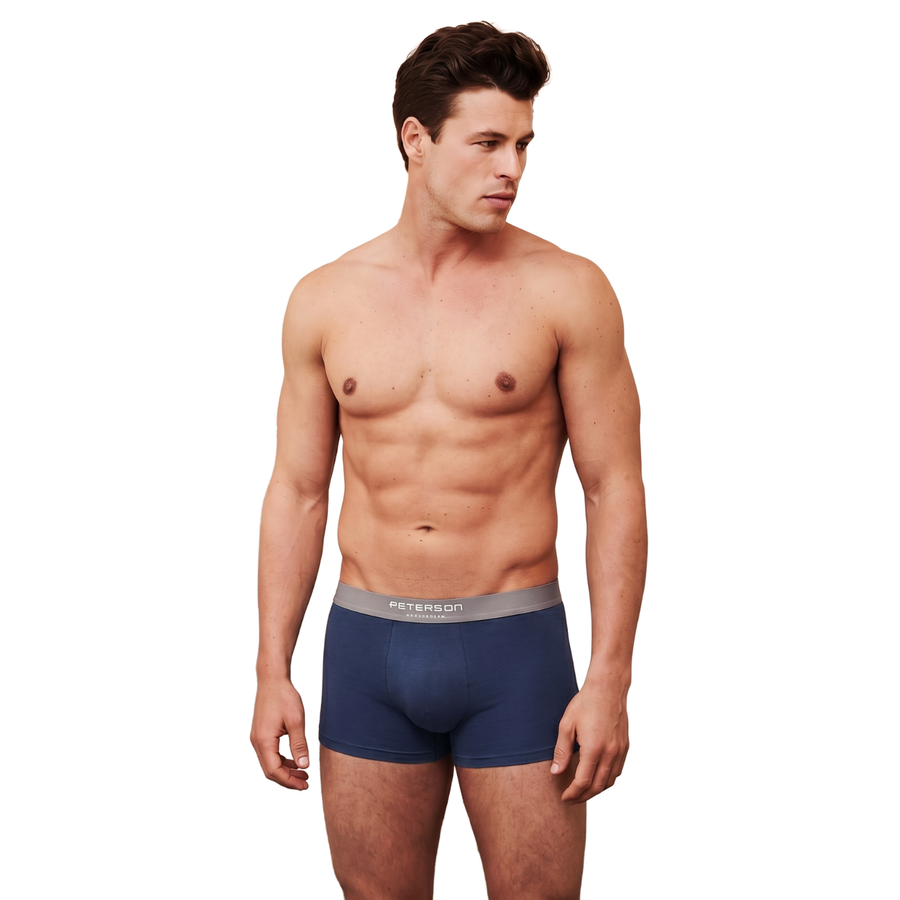 Baumwoll Herren-Boxershorts Set 3 Paar schwarz marineblau Unterwäsche L - Peterson – Bild 5