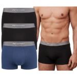 Herren-Unterwäsche Baumwolle Boxershorts M Set 3 Paar schwarz marineblau - Peterson