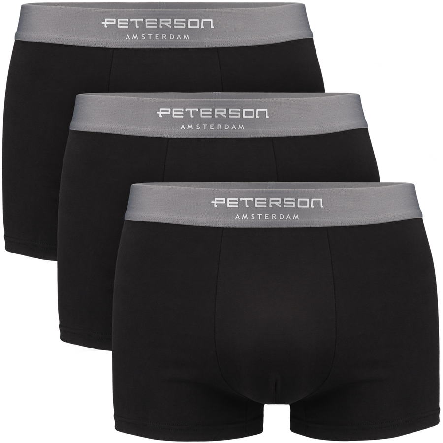 Herren-Boxershorts M Unterwäsche Baumwolle schwarz Set 3 Paar - Peterson – Bild 2