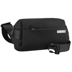 Schwarze Herren-Geldbörse Umhängetasche klein städtische Umhängetasche mit Reißverschluss Bauchtasche Crossbody leicht – Peterson