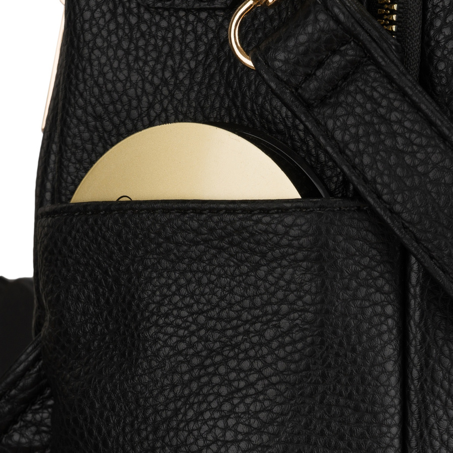 Kleiner Damen-Rucksack schwarz aus Öko-Leder 2in1 Umhängetasche modisch städtisch - Peterson – Bild 15