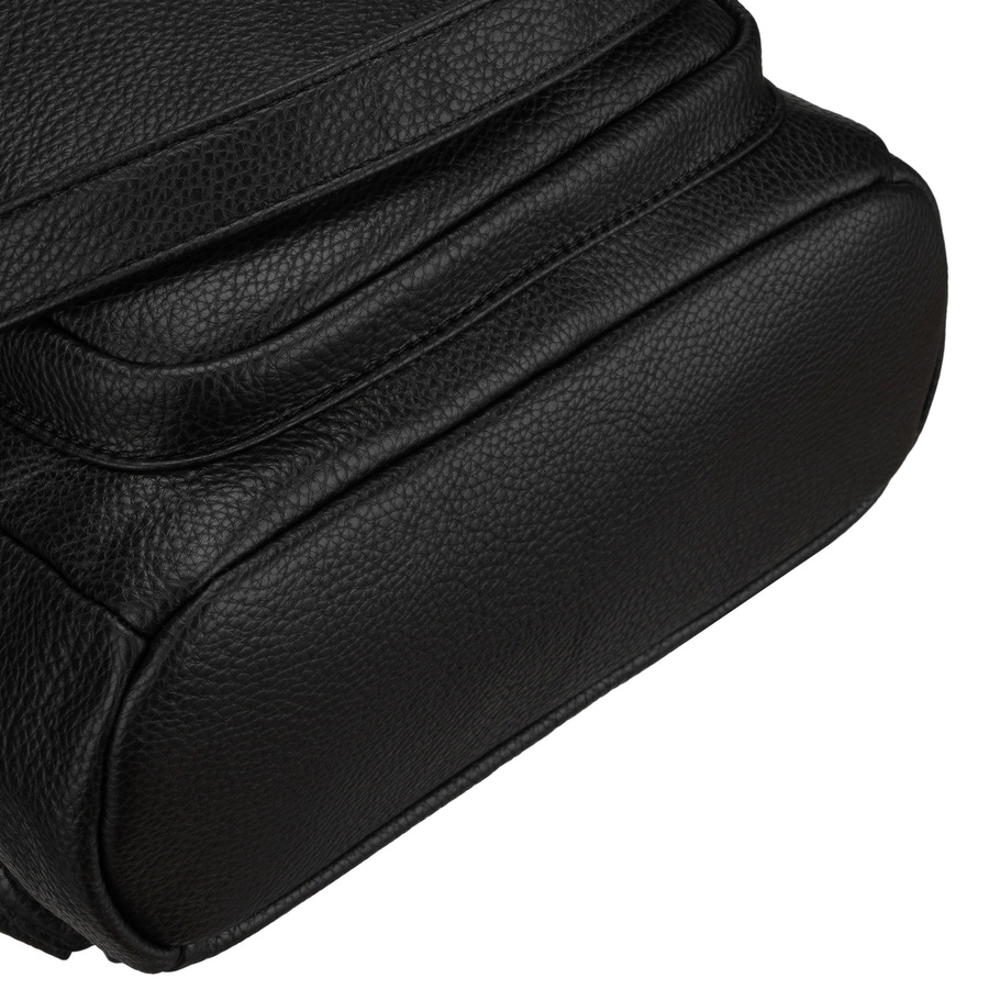Kleiner Damen-Rucksack schwarz aus Öko-Leder 2in1 Umhängetasche modisch städtisch - Peterson – Bild 8