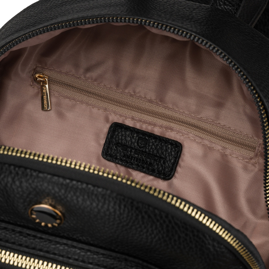 Kleiner Damen-Rucksack schwarz aus Öko-Leder 2in1 Umhängetasche modisch städtisch - Peterson – Bild 13