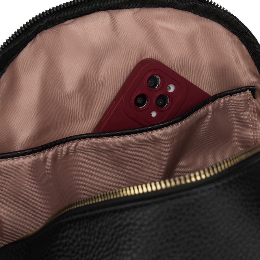 Kleiner Damen-Rucksack schwarz aus Öko-Leder 2in1 Umhängetasche modisch städtisch - Peterson – Bild 14