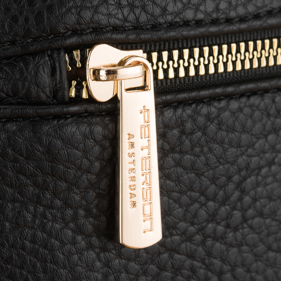 Kleiner Damen-Rucksack schwarz aus Öko-Leder 2in1 Umhängetasche modisch städtisch - Peterson – Bild 10