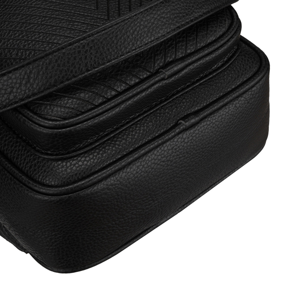 Schwarzer Damen-Rucksack klein aus Öko-Leder elegant Umhängegriff Tasche 2in1 - Peterson – Bild 8