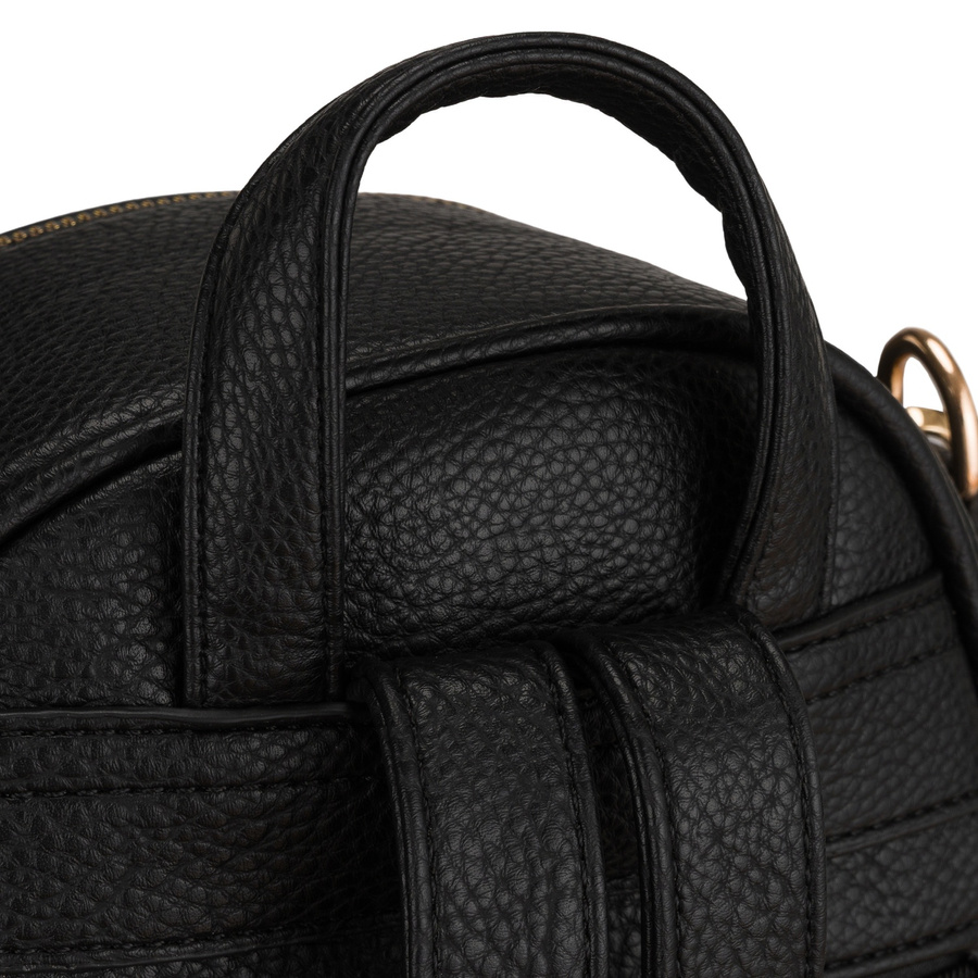 Schwarzer Damen-Rucksack klein aus Öko-Leder elegant Umhängegriff Tasche 2in1 - Peterson – Bild 7
