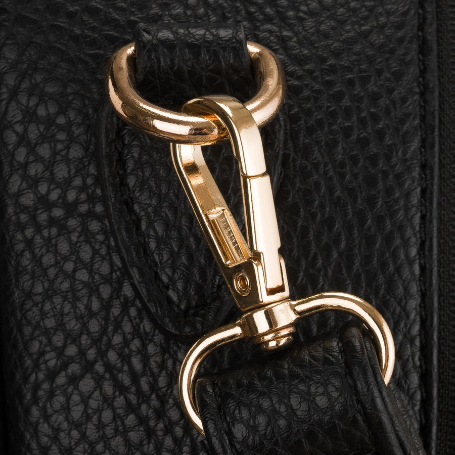 Schwarzer Damen-Rucksack klein aus Öko-Leder elegant Umhängegriff Tasche 2in1 - Peterson – Bild 10