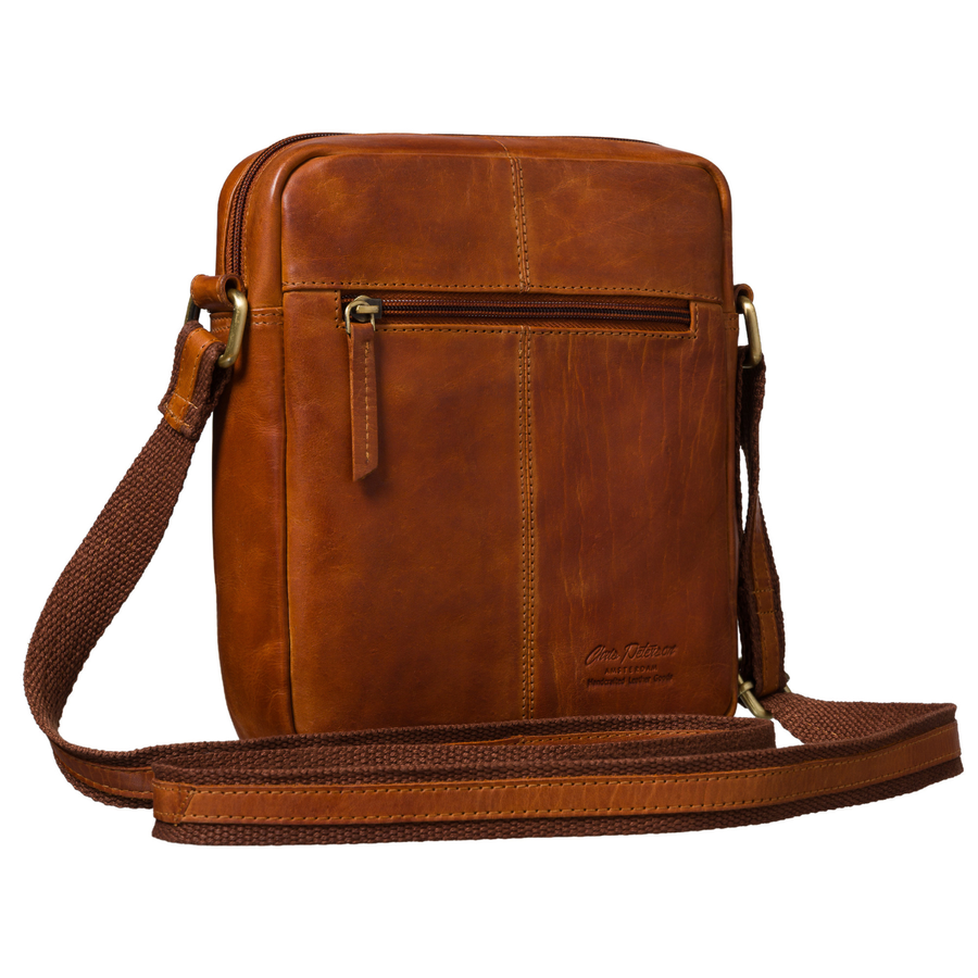 Braune Herren-Stadt-Umhängetasche klein aus echtem Leder modisch elegant - Peterson – Bild 4