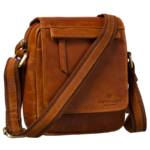 Braune Herren-Umhängetasche aus Leder kleine Schultertasche - Peterson