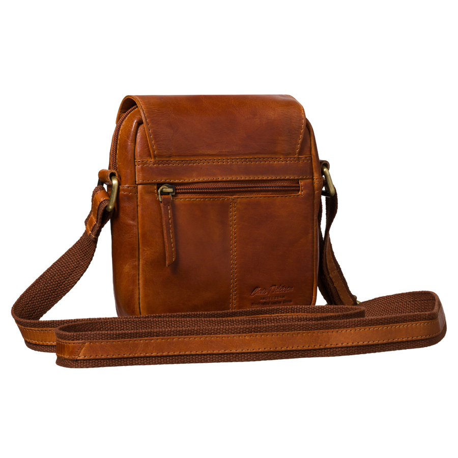 Braune Herren-Umhängetasche aus Leder kleine Schultertasche - Peterson – Bild 4