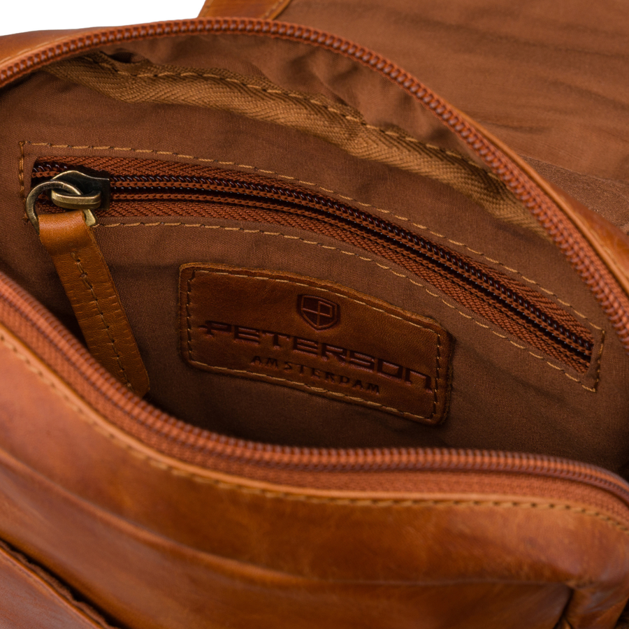 Braune Herren-Umhängetasche aus Leder kleine Schultertasche - Peterson – Bild 7