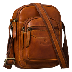 Kleine Herren-Umhängetasche Schultertasche braune Stadt-Tasche aus echtem Leder – Peterson