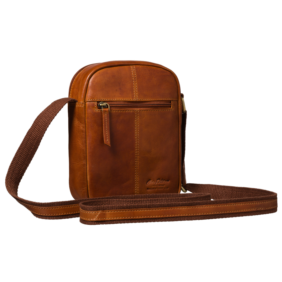 Kleine Herren-Umhängetasche Schultertasche braune Stadt-Tasche aus echtem Leder - Peterson – Bild 4
