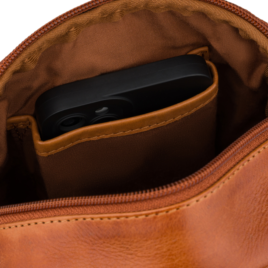 Kleine Herren-Umhängetasche Schultertasche braune Stadt-Tasche aus echtem Leder - Peterson – Bild 7