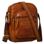 Kleine Herren-Umhängetasche Schultertasche braune Stadt-Tasche aus echtem Leder - Peterson