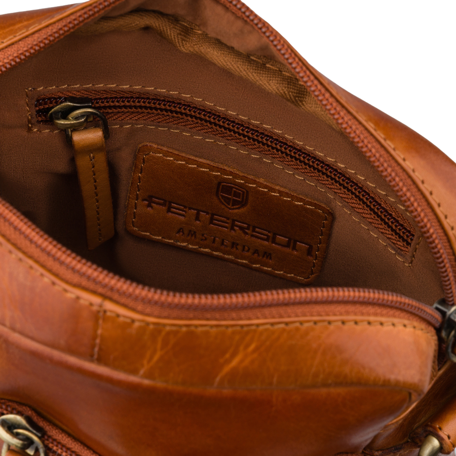 Kleine Herren-Umhängetasche aus Leder braune Schultertasche - Peterson – Bild 7