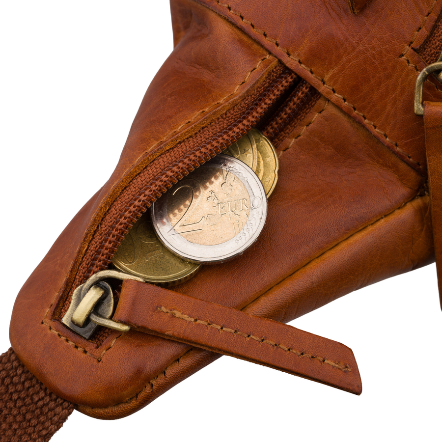 Braune Herren-Ledergürteltasche für Hüfte oder Crossbody modische kleine Tasche - Peterson – Bild 9