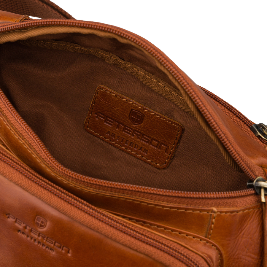 Braune Herren-Ledergürteltasche für Hüfte oder Crossbody modische kleine Tasche - Peterson – Bild 8