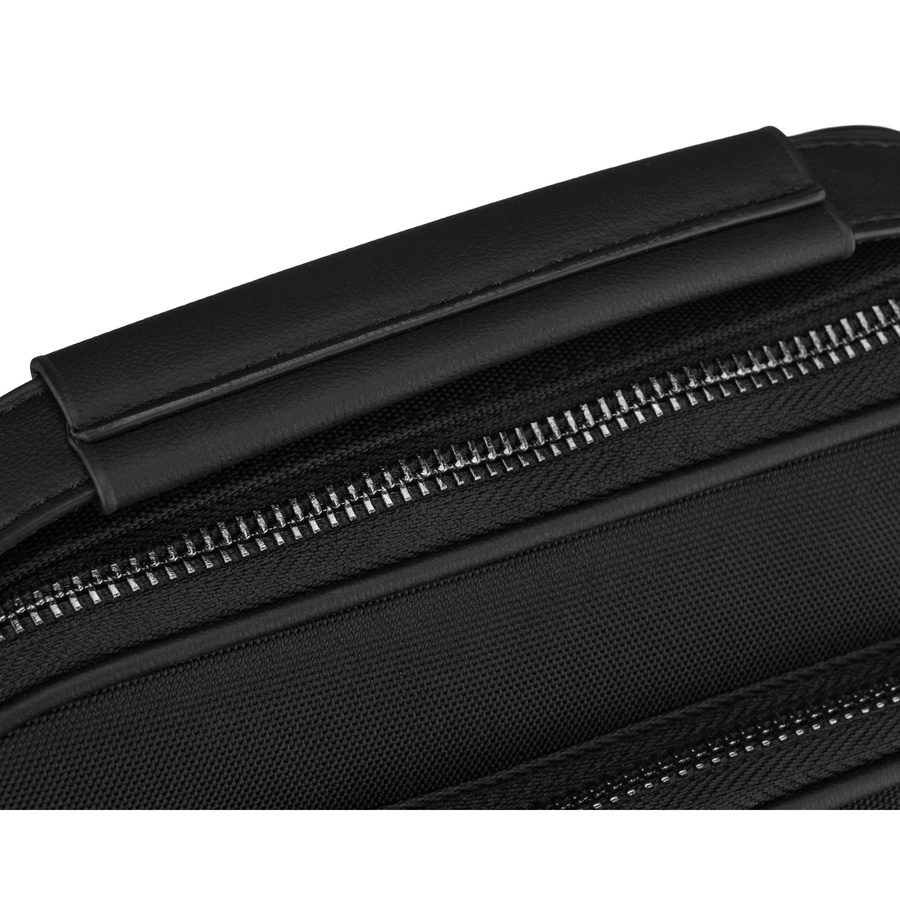 Kleine Herren-Umhängetasche schwarz aus Polyester leichte Stadt-Schultertasche - Peterson – Bild 5