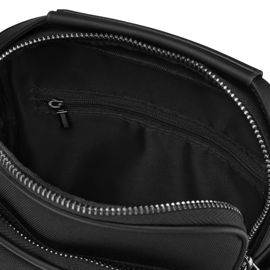 Kleine Herren-Umhängetasche schwarz aus Polyester leichte Stadt-Schultertasche - Peterson – Bild 9