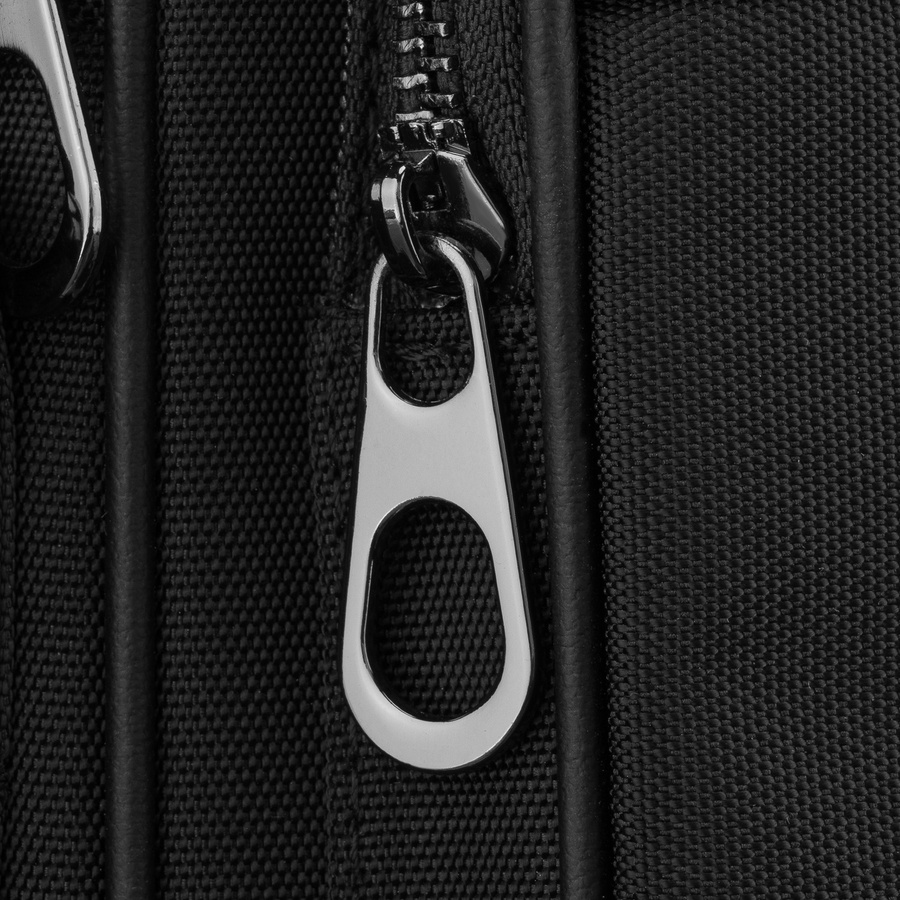 Kleine Herren-Umhängetasche schwarz aus Polyester leichte Stadt-Schultertasche - Peterson – Bild 6