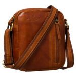 Herren-Umhängetasche aus echtem Leder braune kleine Schultertasche - Peterson