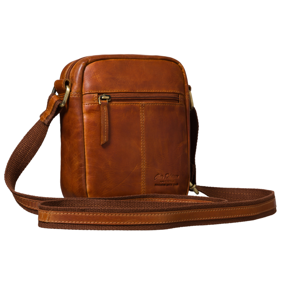 Braune kleine Herren-Umhängetasche aus echtem Leder Stadt-Schultertasche - Peterson – Bild 3