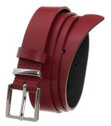 Leder Gürtel schmal mit eckiger silberner Schnalle