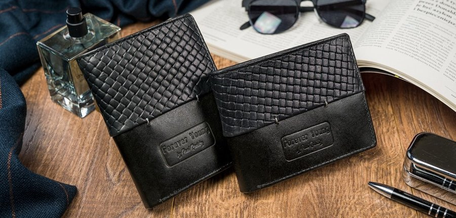 Schwarze Herren Geldbörse aus Echtleder – Forever Young® – Bild 9