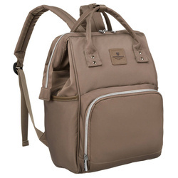 Zweifach-Kammer-Rucksack in Beige mit Außentasche – Peterson