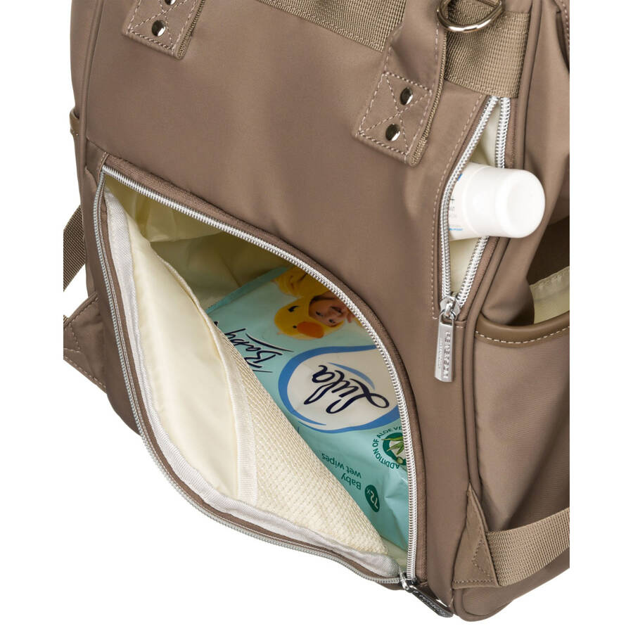 Zweifach-Kammer-Rucksack in Beige mit Außentasche - Peterson – Bild 10