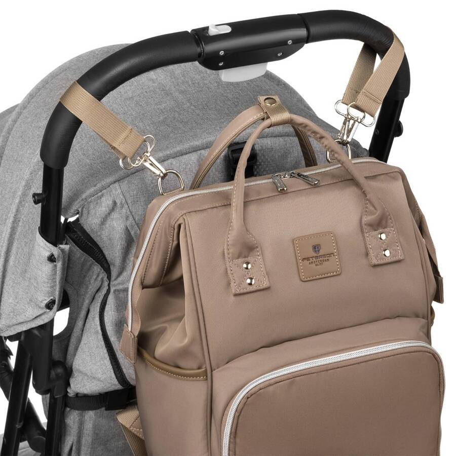Zweifach-Kammer-Rucksack in Beige mit Außentasche - Peterson – Bild 7